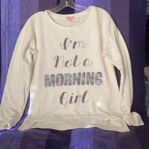 NWOT Juicy Couture "I'm Not a Morning Girl" sweatshirt
